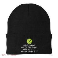 Pickleball Whose Serve Whats Score Pickle Ball Beanie thumb 0