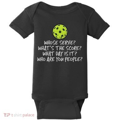 Pickleball Whose Serve Whats Score Pickle Ball Baby Bodysuit