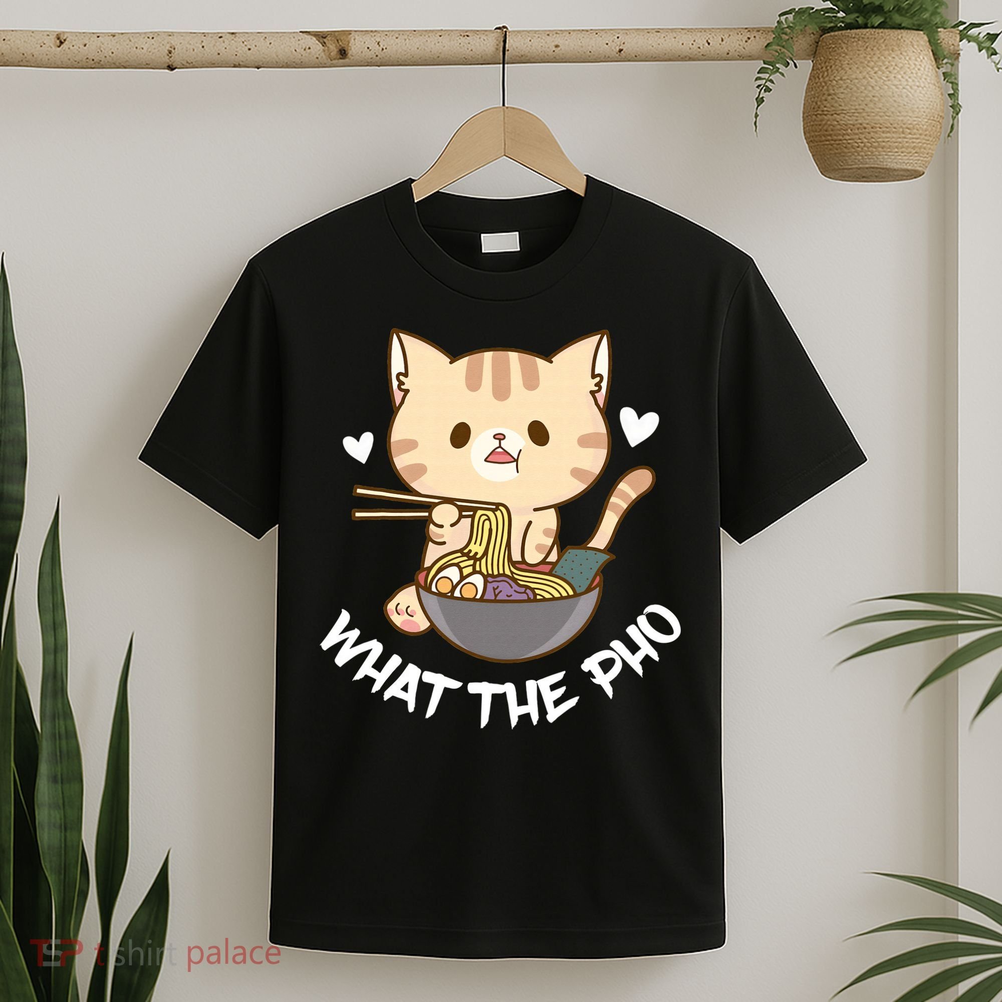 Pho What The Pho Cute Cat Vietnamese Food Pho Soup Ra T-Shirt