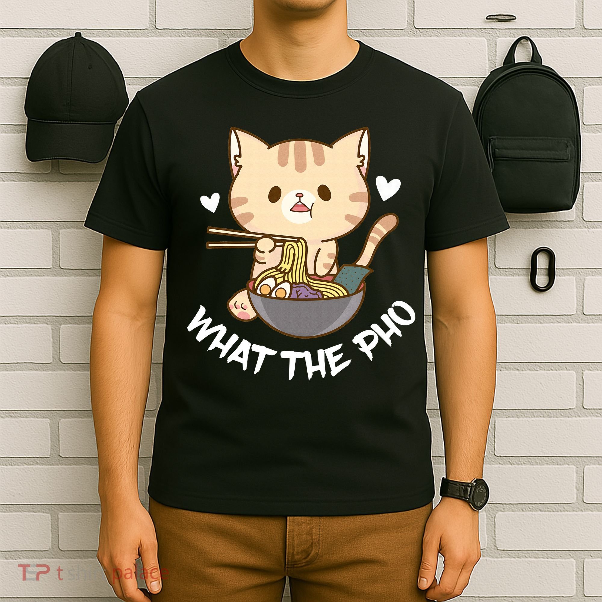 Pho What The Pho Cute Cat Vietnamese Food Pho Soup Ra T-Shirt