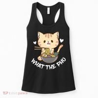 Pho What The Pho Cute Cat Vietnamese Food Pho Soup Ra Women's Tank Top thumb 0