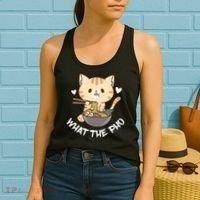 Pho What The Pho Cute Cat Vietnamese Food Pho Soup Ra Women's Tank Top thumb 2