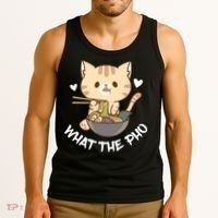 Pho What The Pho Cute Cat Vietnamese Food Pho Soup Ra Tank Top thumb 3