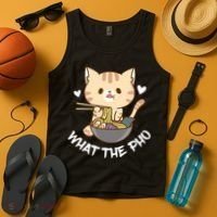 Pho What The Pho Cute Cat Vietnamese Food Pho Soup Ra Tank Top thumb 4