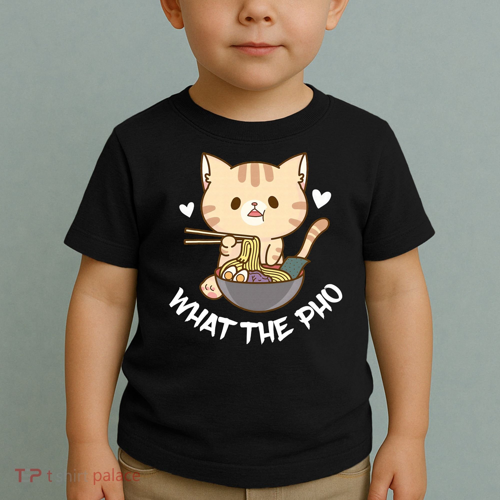 Pho What The Pho Cute Cat Vietnamese Food Pho Soup Ra Toddler T-Shirt