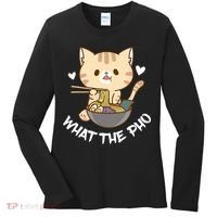 Pho What The Pho Cute Cat Vietnamese Food Pho Soup Ra Women's Long Sleeve Shirt thumb 0