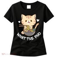 Pho What The Pho Cute Cat Vietnamese Food Pho Soup Ra Women's T-Shirt thumb 0