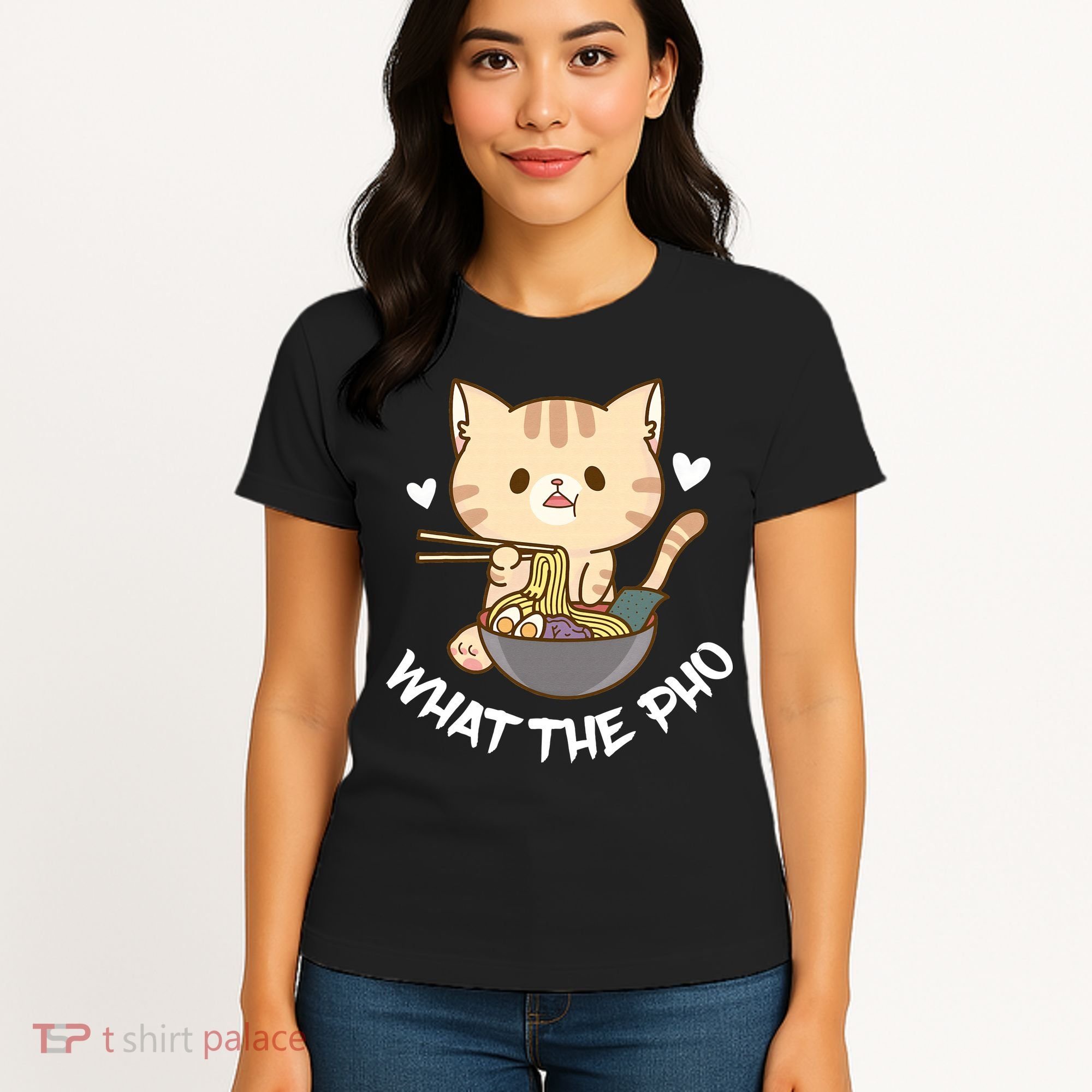 Pho What The Pho Cute Cat Vietnamese Food Pho Soup Ra Women's T-Shirt