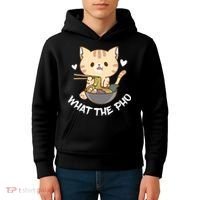 Pho What The Pho Cute Cat Vietnamese Food Pho Soup Ra Kids Hoodie thumb 4
