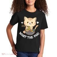 Pho What The Pho Cute Cat Vietnamese Food Pho Soup Ra Kids T-Shirt thumb 2