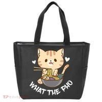 Pho What The Pho Cute Cat Vietnamese Food Pho Soup Ra Tote Bag thumb 0