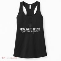 Pray Wait Trust God Has A Plan Women's Tank Top thumb 0