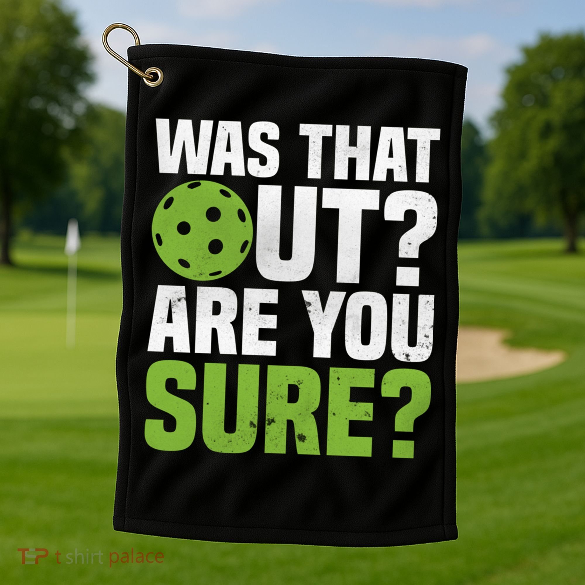 Pickleball Was That Out?Are You Sure? Gift Golf Towel