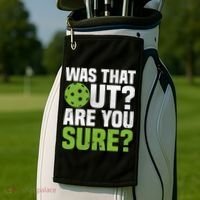 Pickleball Was That Out?Are You Sure? Gift Golf Towel thumb 2