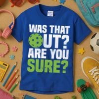 Pickleball Was That Out?Are You Sure? Gift Kids T-Shirt thumb 3