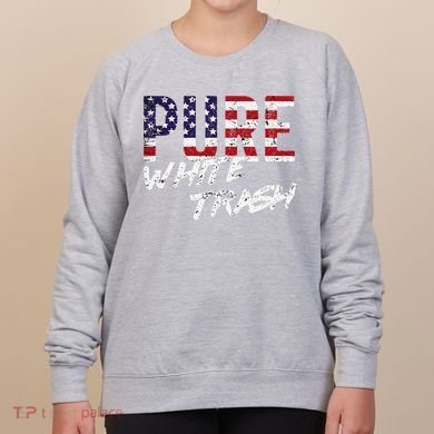 Pure White Trash Funny Redneck American Flag Women's Sweatshirt