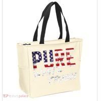 Pure White Trash Funny Redneck American Flag Tote Bag thumb 2