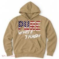 Pure White Trash Funny Redneck American Flag Hoodie thumb 0