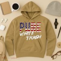 Pure White Trash Funny Redneck American Flag Hoodie thumb 3