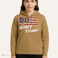 Pure White Trash Funny Redneck American Flag Hoodie thumb 5