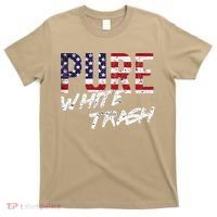 Pure White Trash Funny Redneck American Flag T-Shirt thumb 0
