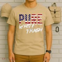 Pure White Trash Funny Redneck American Flag T-Shirt thumb 6