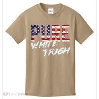 Pure White Trash Funny Redneck American Flag Kids T-Shirt thumb 0