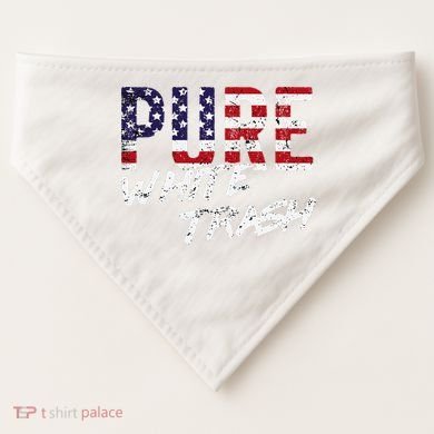 Pure White Trash Funny Redneck American Flag USA-Made Doggie Bandana