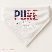 Pure White Trash Funny Redneck American Flag USA-Made Doggie Bandana thumb 0