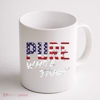 Pure White Trash Funny Redneck American Flag Coffee Mug thumb 1