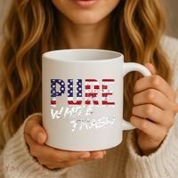 Pure White Trash Funny Redneck American Flag Coffee Mug thumb 3