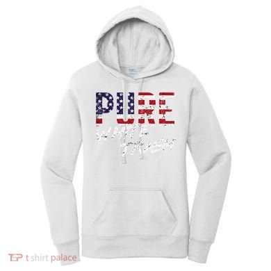 Pure White Trash Funny Redneck American Flag Women's Hoodie