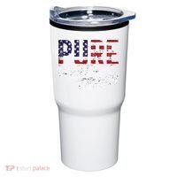 Pure White Trash Funny Redneck American Flag Tumbler thumb 0