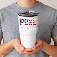 Pure White Trash Funny Redneck American Flag Tumbler thumb 2