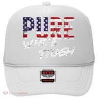 Pure White Trash Funny Redneck American Flag Hat thumb 0