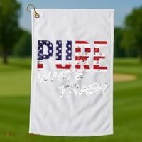 Pure White Trash Funny Redneck American Flag Golf Towel thumb 1