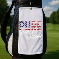 Pure White Trash Funny Redneck American Flag Golf Towel thumb 2
