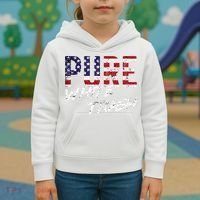 Pure White Trash Funny Redneck American Flag Kids Hoodie thumb 3