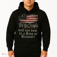 Patriotic We the people Will Not Bow to King or Dictator Hoodie thumb 2
