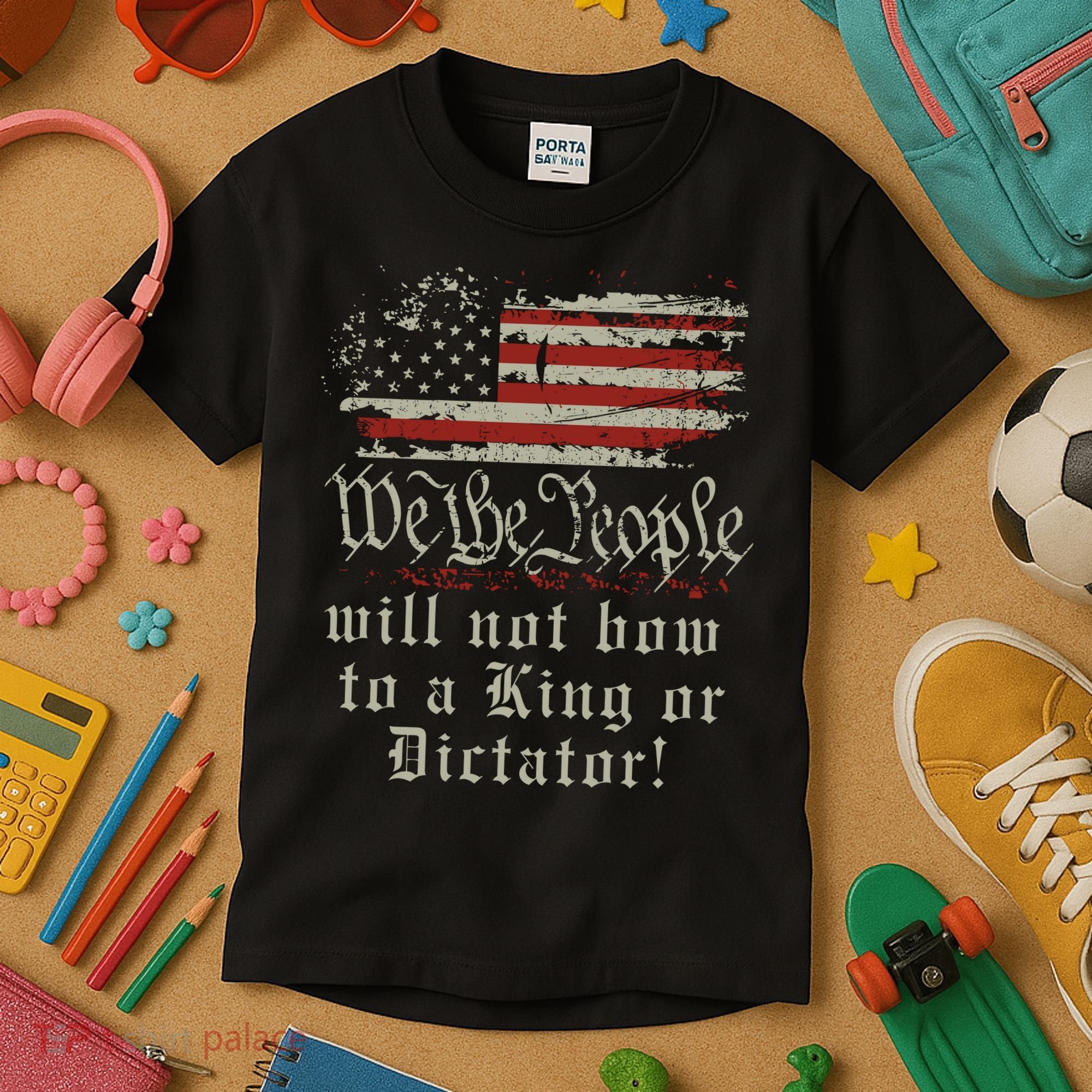Patriotic We the people Will Not Bow to King or Dictator Kids T-Shirt