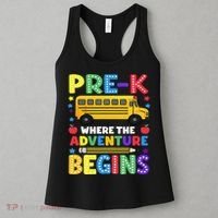 Pre-K Where The Adventure Begins PreK Teacher Back To Women's Tank Top thumb 3
