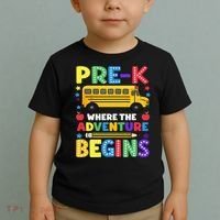 Pre-K Where The Adventure Begins PreK Teacher Back To Toddler T-Shirt thumb 2