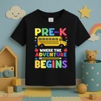 Pre-K Where The Adventure Begins PreK Teacher Back To Toddler T-Shirt thumb 3