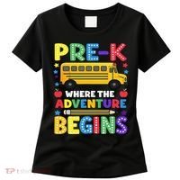 Pre-K Where The Adventure Begins PreK Teacher Back To Women's T-Shirt thumb 0