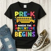 Pre-K Where The Adventure Begins PreK Teacher Back To Women's T-Shirt thumb 3