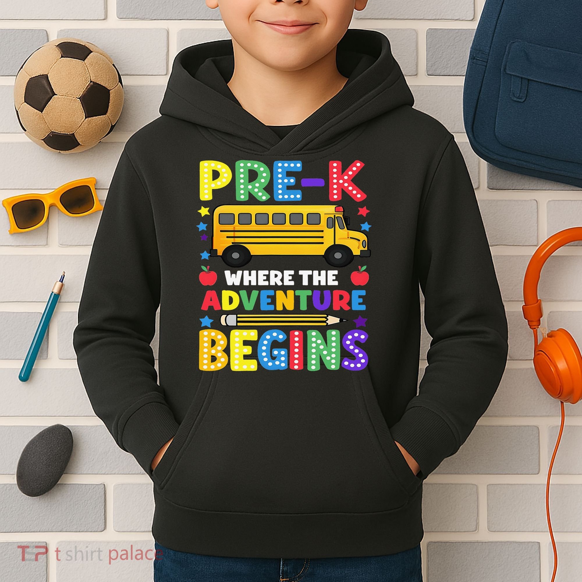 Pre-K Where The Adventure Begins PreK Teacher Back To Kids Hoodie