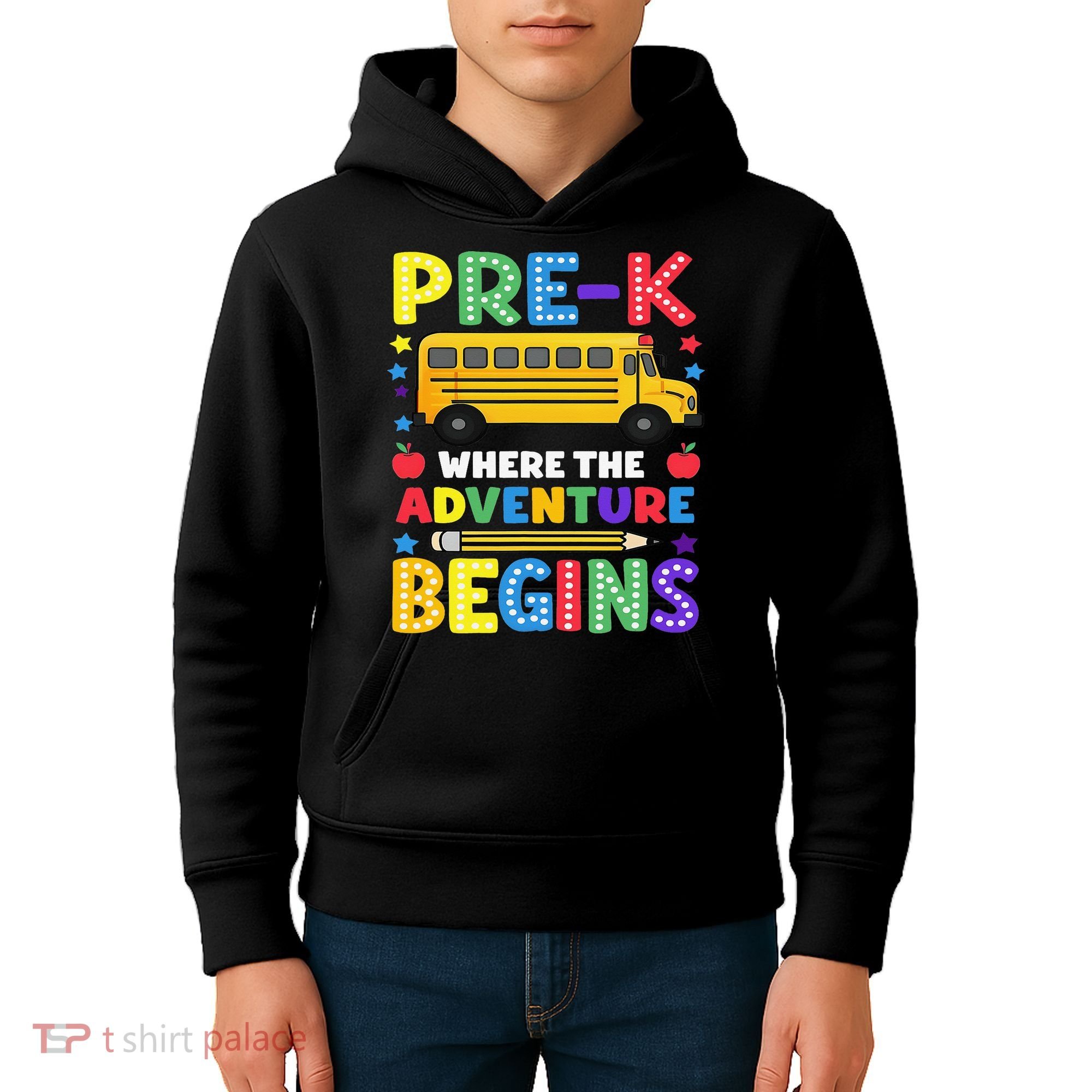 Pre-K Where The Adventure Begins PreK Teacher Back To Kids Hoodie