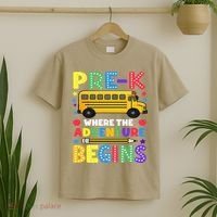 Pre-K Where The Adventure Begins PreK Teacher Back To T-Shirt thumb 2