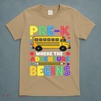 Pre-K Where The Adventure Begins PreK Teacher Back To T-Shirt thumb 5