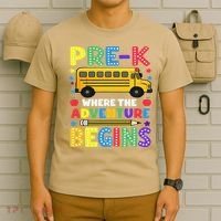 Pre-K Where The Adventure Begins PreK Teacher Back To T-Shirt thumb 6